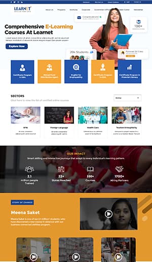 High Converting Landing Page Created by Logicloop for Learnet